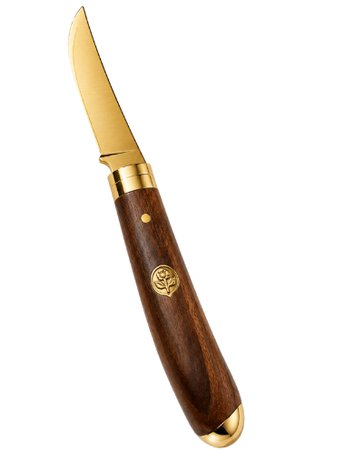 Cuchillo de florista dorado